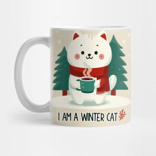 I Am a Winter Cat - Cute Cat design a with Chocolate on a cold winter Mug